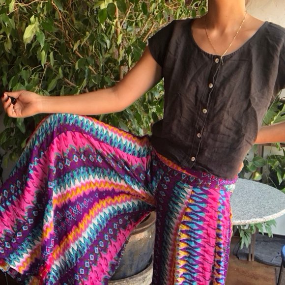 SOLD | Boho Hippie Wide Leg Pants - Picture 2 of 8